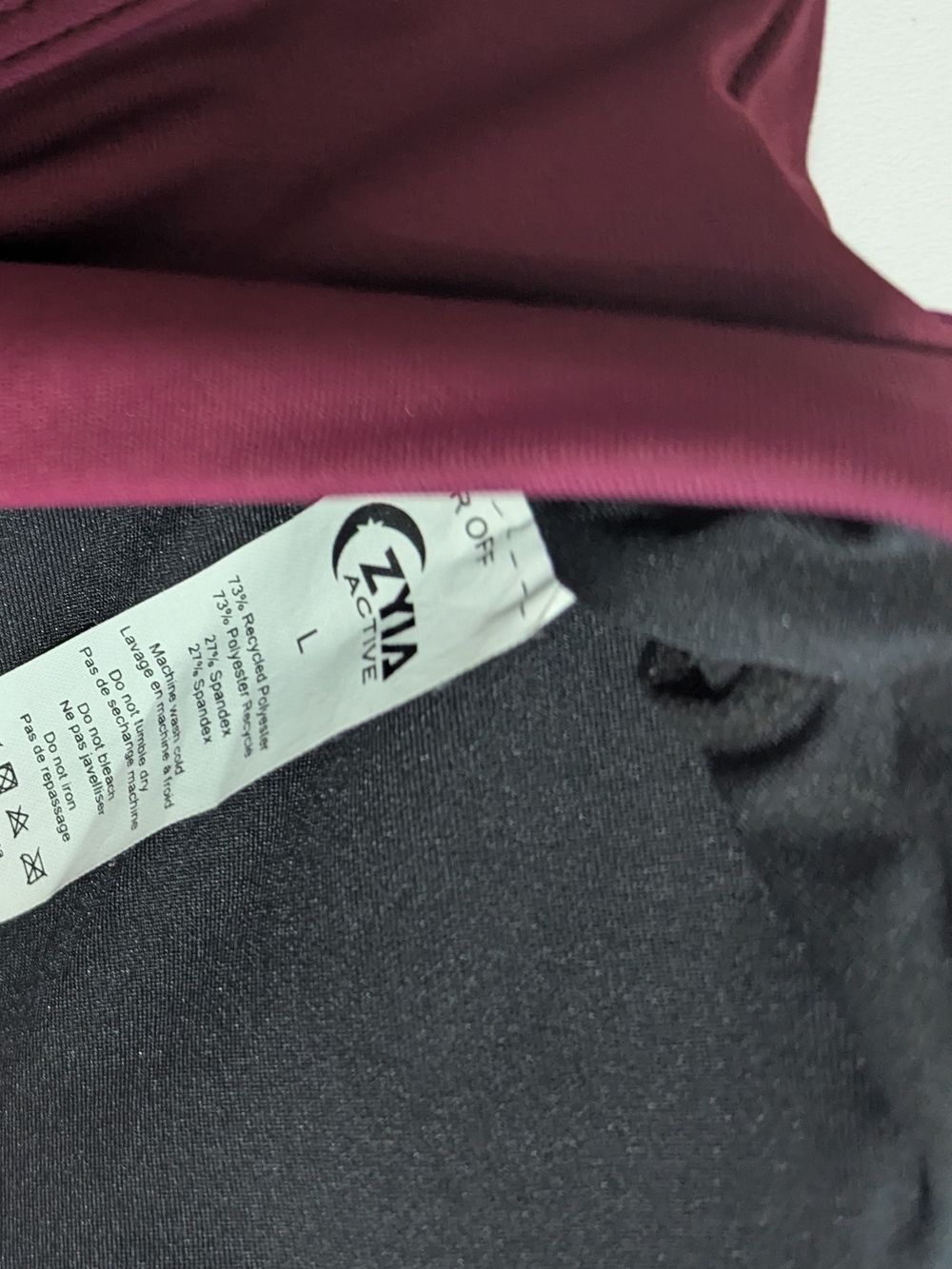 Zyia Active Burgundy Strappy Sports Bra Size L Padded Yoga Gym Athleisure - Picture 9 of 10